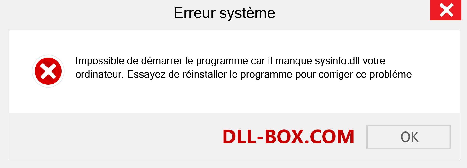 Le fichier sysinfo.dll est manquant ?. Télécharger pour Windows 7, 8, 10 - Correction de l'erreur manquante sysinfo dll sur Windows, photos, images